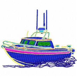 Boats Embroidery Design 11 Boats Embroidery Design 11